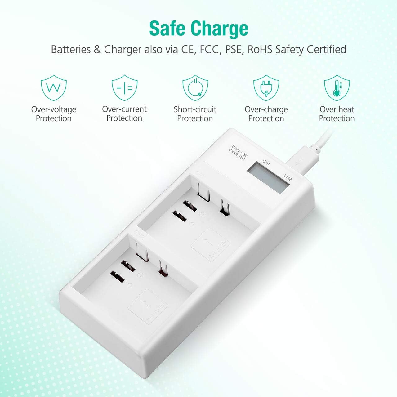 FirstPower Rechargeable Batteries - Compatible with Arlo Pro, Arlo Pro 2 & Dual Quick Charger for Arlo Pro, Arlo Pro 2, Arlo Go, Arlo Security Light Camera Batteries : Home Audio & Theater