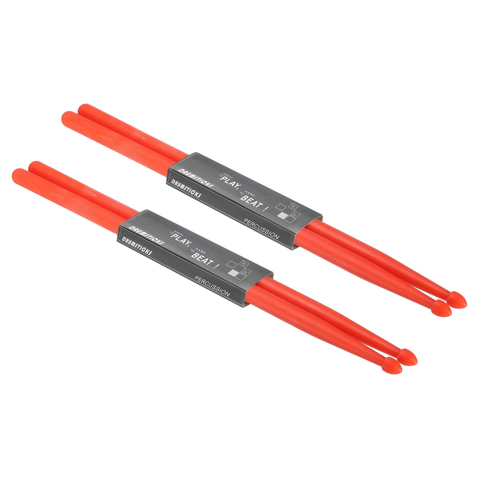 PATIKIL Nylon Drumstick 5A Plastic Anti Slip Handle Drum Stick for Adults Electronic Drums Musical Instrument Percussion Red 2 Pair