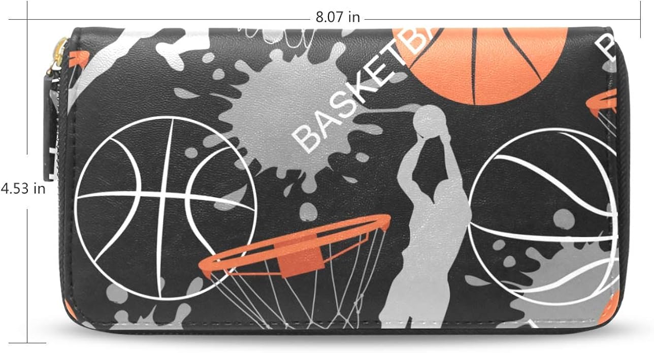 Amazon Uooya 財布 メンズ レディース 長財布 バスケットボール Basketball 柔らかい Pu革 大容量 おしゃれ ファスナー財布 ウォレット マネークリップ カード12枚入れ 小銭入れ 通学 通勤 旅行 プレゼント用 財布