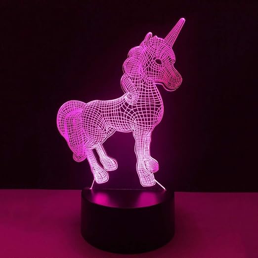animal kawaii lampara unicornio usb led