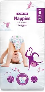 By Amazon Ultra Dry Nappies Size 6 15+ kg 70 nappies Channelled Absorption
