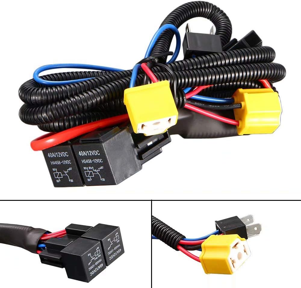 Kqiang Trucks H4 Headlight Relay Wiring Wire Harness Light Bulb Ceramic Socket Plug NEW
