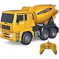 Fistone RC Cement Mixer Truck 6 Channel 1/18 Scale Auto Dumping Construction Vehicle Toy for Kids Boys Age 8 10 12 Years Old