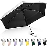 LEAGERA Mini Umbrella For Purse - UPF 50+ UV Blocker Sun Protection Umbrella, Small Micro Travel Parasol Design for Women, Black