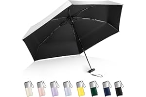 LEAGERA Mini Umbrella For Purse - UPF 50+ UV Blocker Sun Protection Umbrella, Small Micro Travel Parasol Design for Women, Black