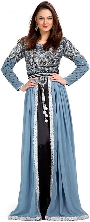 PalasFashion Women's Hand Embroidered Moroccan Kaftan Dresses KKPF1053
