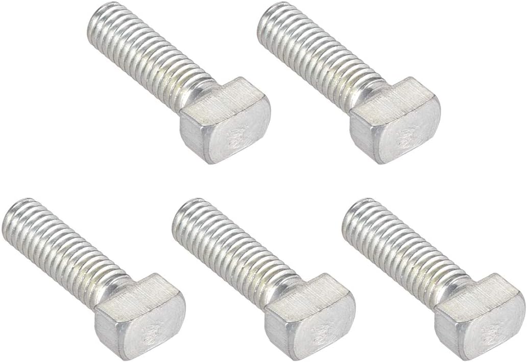 sourcing map M6 x 20mm T-Slot Drop-in Stud Screw Bolt Carbon Steel ISO 30 Series 5pcs, M6x20mm-5pcs