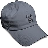 Custom Soft Baseball Hat Embroidered Dad Hat French Bulldog Silhouette Embroidery Men & Ladies Baseball Cap