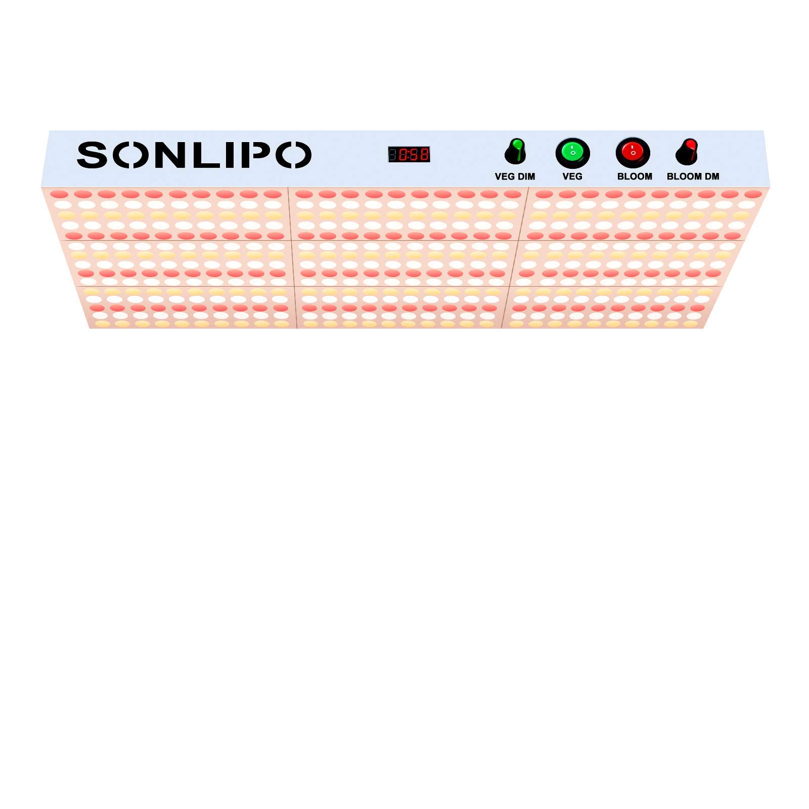 Sonlipo Newest LED Grow Light 2000W Full Spectrum with Veg and Bloom Double Models Dimmable and Timer LED Growing Lamp for All Growing Stage of Indoor Plants