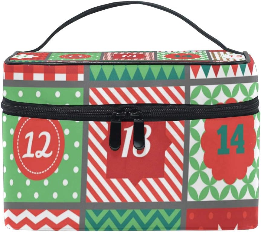 Makeup Train Cases Christmas Advent Calendar Travel Cosmetic Bag Portable Artist Storage Bag Organizer for Womens
