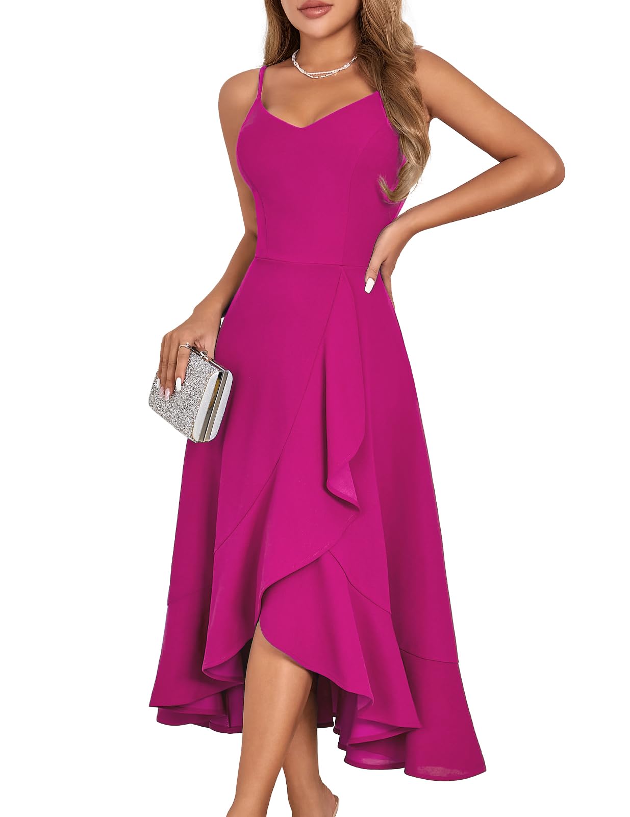 Photo 1 of ** not new, Worn with heavy patchouli perfume**
DRESSTELLS Cocktail Dresses for Women, 2026 Formal Wedding Guest Vintage Tea Party Modest Evening Party Aline High Low Plus Dress Rose 3XL