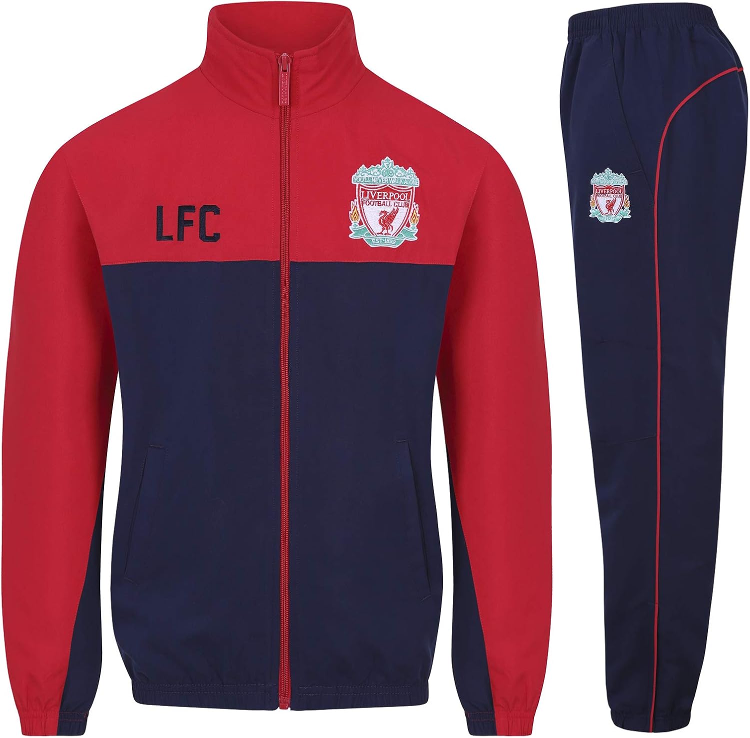 Liverpool FC Official Soccer Gift Boys Tracksuit Set Navy 2