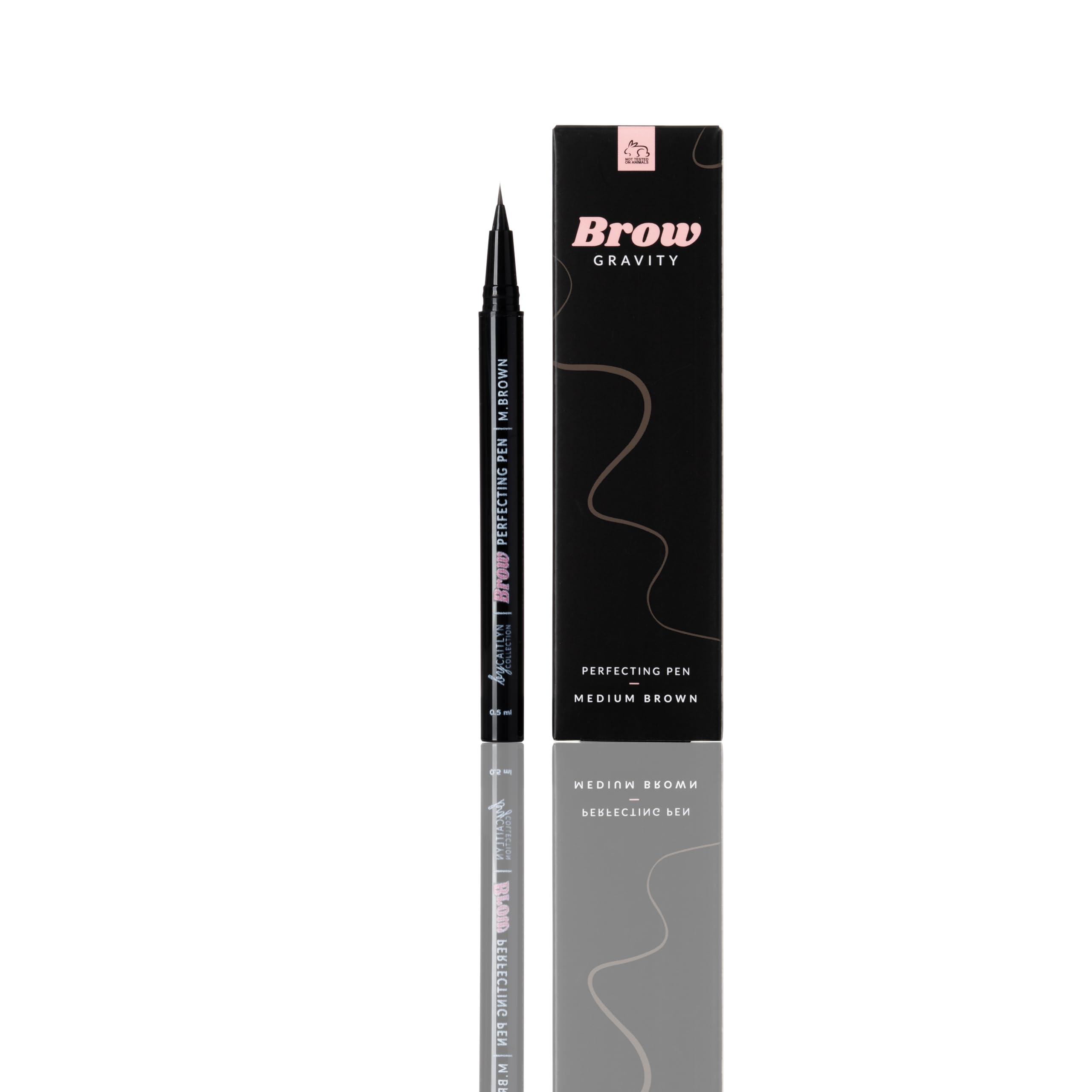 By Caitlyn Collection Brow Gravity Perfecting Pen (Medium Brown) - Ultra-Fine Tip & Highly Pigmented Formula. Effortlessly Create Defined Hair Strokes. Available in 7 Shades.