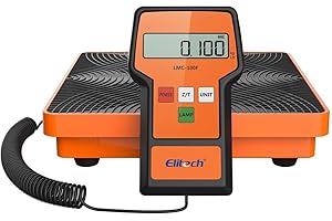 Elitech LMC-100F Refrigerant Charging Weight Scale 110Lbs Freon Scale High Precision for HVAC with Case