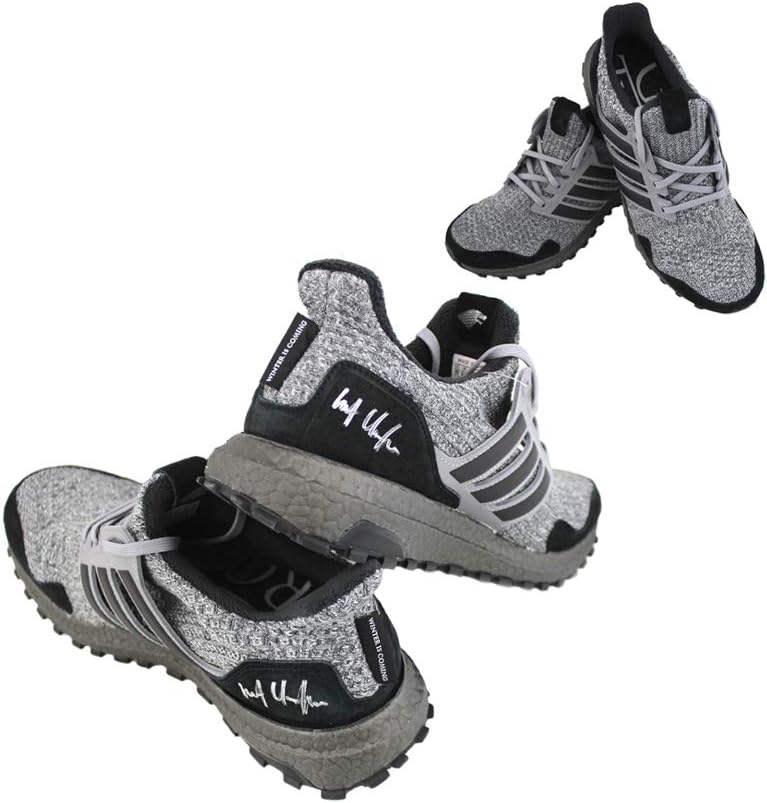 Kit Harington Autographed/Signed Game of Thrones Adidas X House Stark Ultraboost Grey Shoes