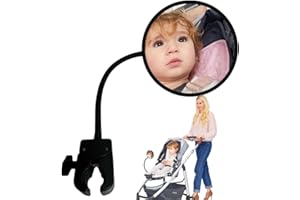Pramglam Original Stroller Mirror- See Baby's Face on Walks. Rear View Mirror for Prams and Strollers. Easy Connection. Unive