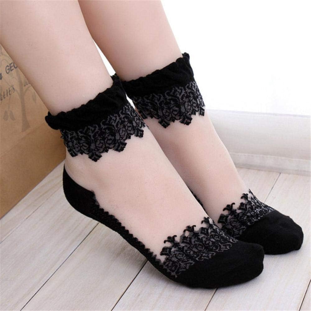 Boner Hollow Out Nets Sock Women Ultrathin Transparent Crystal Lace
