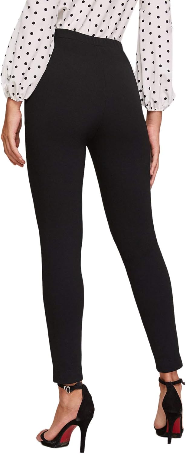 SweatyRocks Women's Casual Plaid Leggings Stretchy Work Pants at  Women’s Clothing store