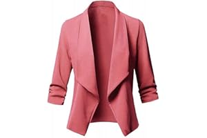 FARTEY Womens Casual Blazers Open Front Long Sleeve Cardigan Jackets Long Sleeve Loose Solid Bussiness Work Blazer Jacket