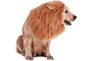 RWM Dog Lion Mane Costume - Pet Wig Clothes for Halloween Party - Lion Wig for Medium to Large Sized Dogs Lion Mane Funny Dogs