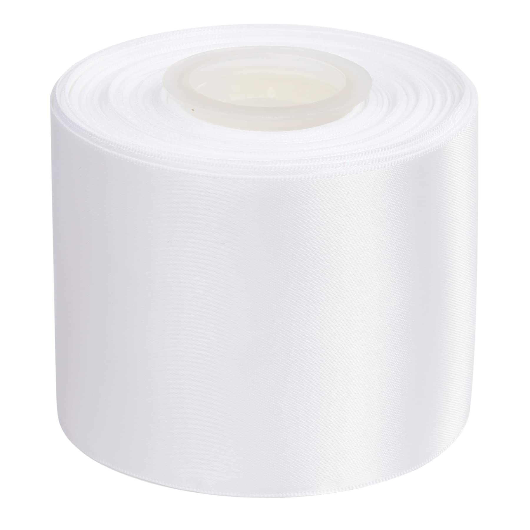 Ribbonitlux 75mm Wide Double Face Satin Ribbon 22 Meters (029-White, Set for Bow, Party Decor, Sewing Applications, Wedding and Craft