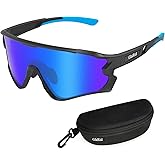 GlaRid Cycling Glasses, Anti-Glare Polarized Running Sunglasses for Women/Men With Sunglasses Case, UV400 Protection, Sports Sunglasses with Non-Slip Temple for Running, Softball, Biking, Fishing