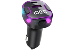 Alanph Bluetooth 5.3 Car Adapter, PD &QC3.0 Fast Charging FM Radio Transmitter for Car, Radio Bluetooth Receiver, Hands-Free Calling, U Disk & Colorful Light