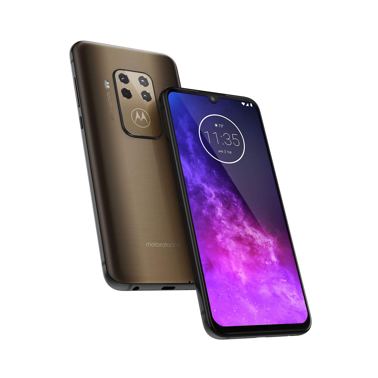 Motorola One Zoom - 128 GB - GSM desbloqueado (solo T-Mobile, AT&T) (bronce cepillado)