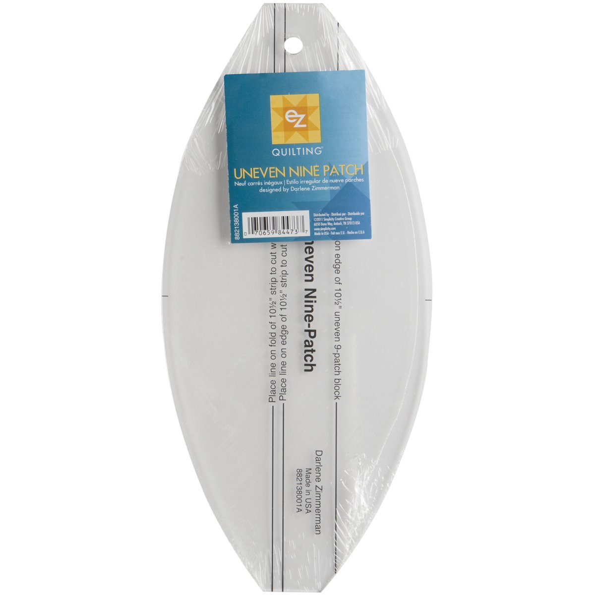 EZ Quilting Uneven Nine Patch Acrylic Template, White