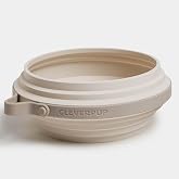 Cleverpup Nomad Large Collapsible Travel Dog Bowl - 4 Cup BPA-Free Silicone for Medium & Large Dogs, Portable, Food & Water, 
