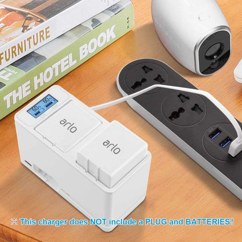 Feirsh Battery and Charger Station for Arlo, Dual Rechargeable Batteries and Charging Station Compatible for Arlo Pro/Pro 2/Go Camera (No Batteries) : Camera & Photo