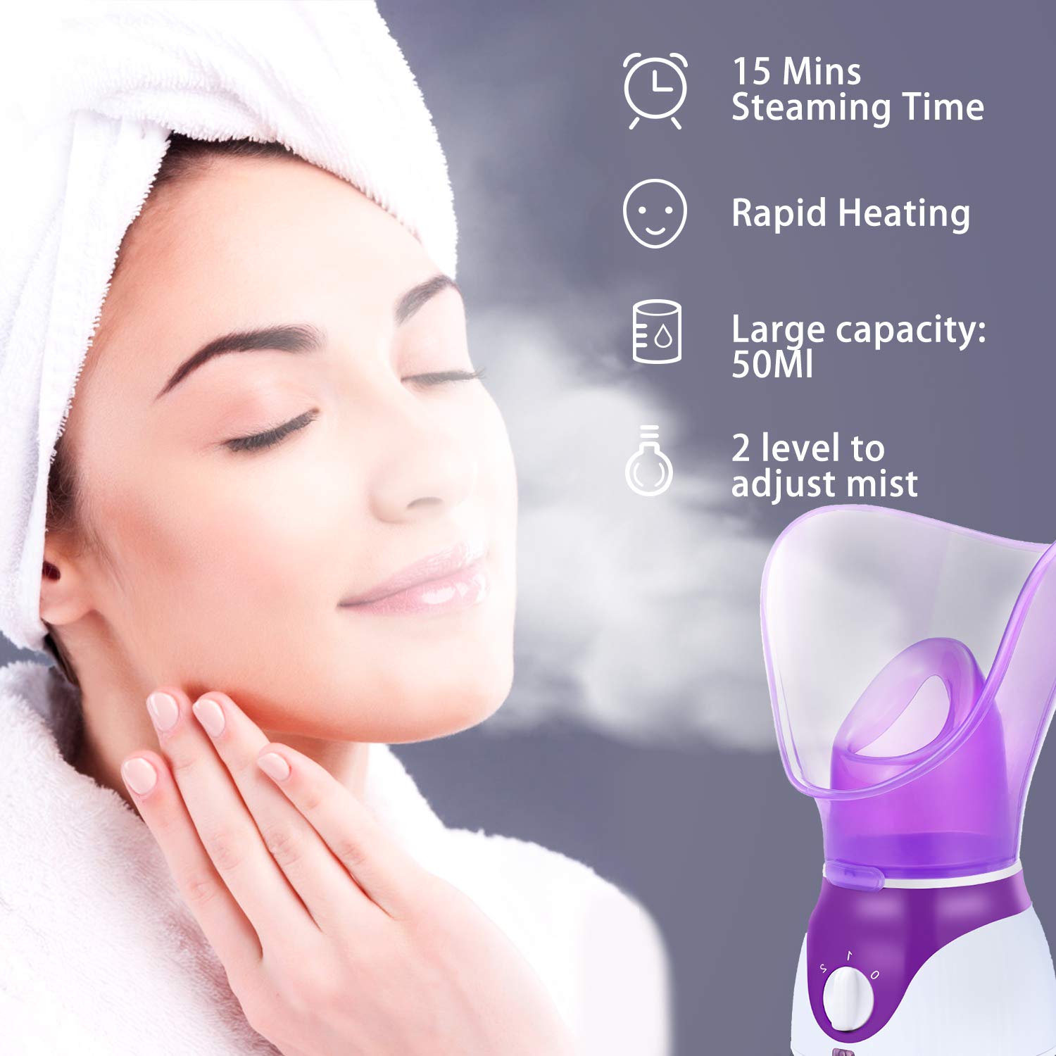 Zenpy Nano Ionic Facial Steamer Hot Mist Face Steamer Home Sauna SPA Face Humidifier Atomizer for Women Men Moisturizing Cleansing Pores with Blackhead Remover Kit: Beauty
