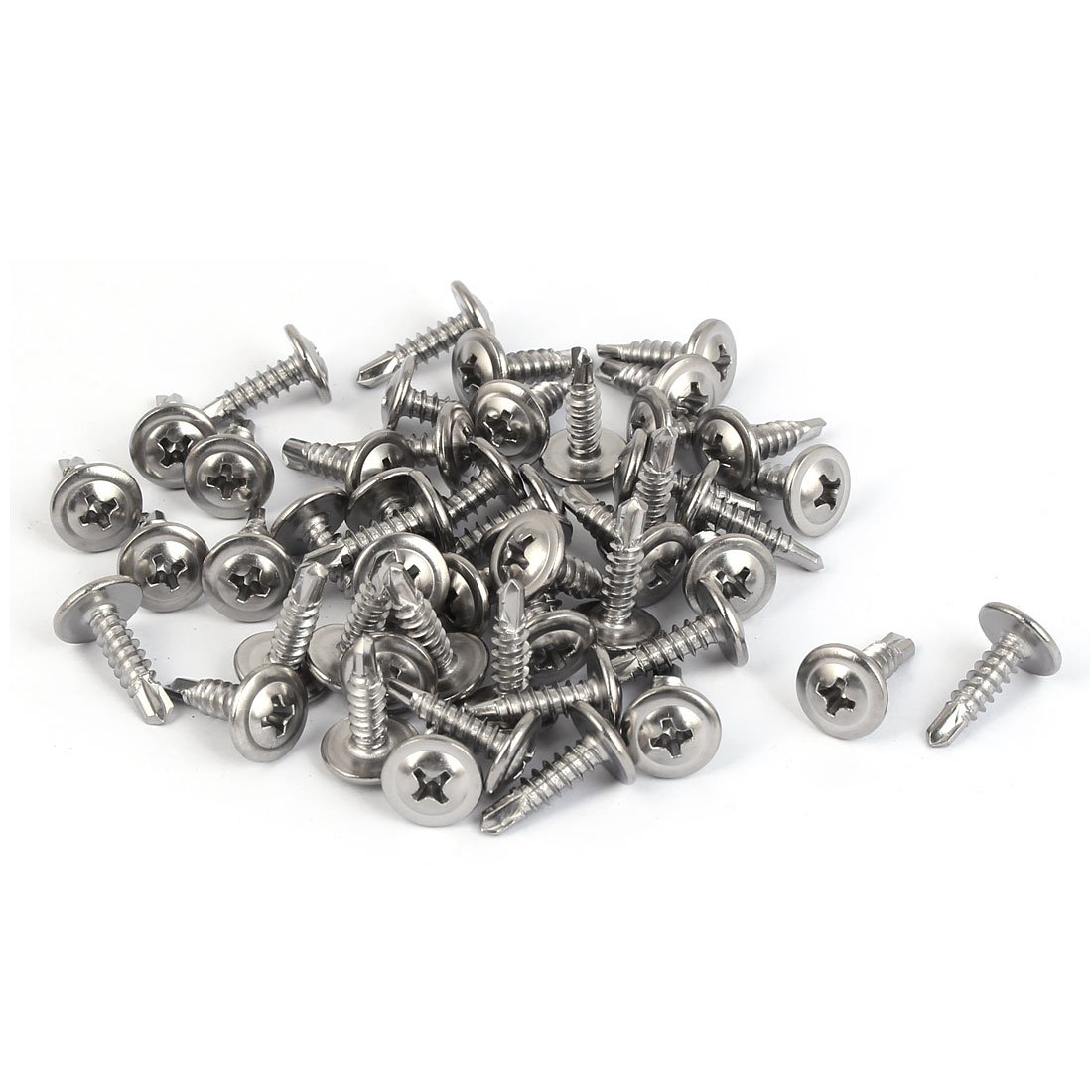 Sourcingmap M4.2x16mm #8 Thread 410 Stainless Steel Phillips Drive Self Drilling Screw 50pcs