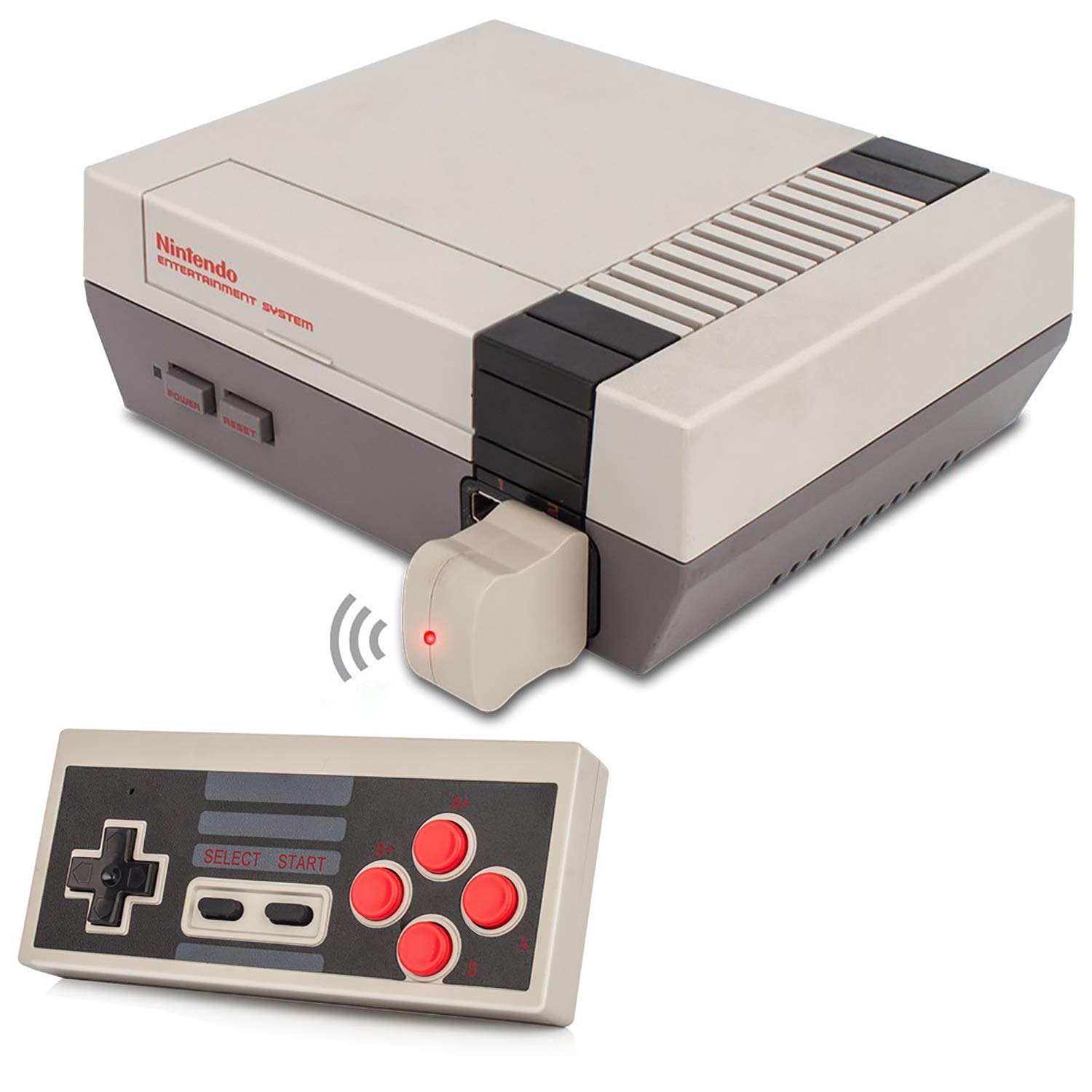 Wireless Controller Joystick for Nintendo NES Classic Mini Edition Gaming System Console with 2.4G Wireless Receiver, Portable Gamepad with Strengthenedd Button