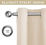 AMEHA Blackout Eyelet Curtains 66x72 In Cream Thermal Insulated 2 Panels view 4