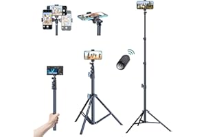 VICSEED [𝗕𝗲𝘀𝘁 𝗤𝘂𝗮𝗹𝗶𝘁𝘆] 67" Phone Tripod, 𝗦𝘁𝘂𝗿𝗱𝘆 & 𝗣𝗼𝗿𝘁𝗮𝗯𝗹𝗲 iPhone Tripod Stand with Remote, Selfie Stick Tripod for Cell Phone Tripod for iPhone 14 Pro Max Plus 13 Samsung All Phones