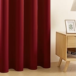 CUCRAF Maroon Red Blackout Curtains 108 inch Length