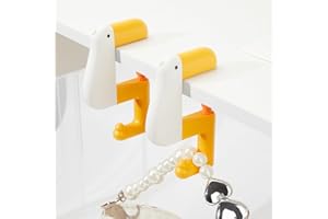 Esdallina 2PCS Cute Duck Hooks for Table Adjustable Desk Hangers for Handbag Purse Backpack Under Desk Holder