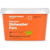 Amazon Basics Dishwasher Detergent Pacs, Fresh Scent, 78 Count