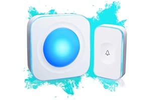 JSIEEM Wireless Doorbell 1200 Feet Waterproof Doorbells for Home with 36 Melodies 4 Volume levels, Flash Led Light (1 Receiver&1 Touch Button White)