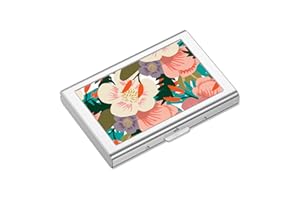 Rimilak Metal Credit Card Holder, Mini Credit Card Wallet RFID Blocking Slim Metal Hard Case for Women Men, Beauty Flower