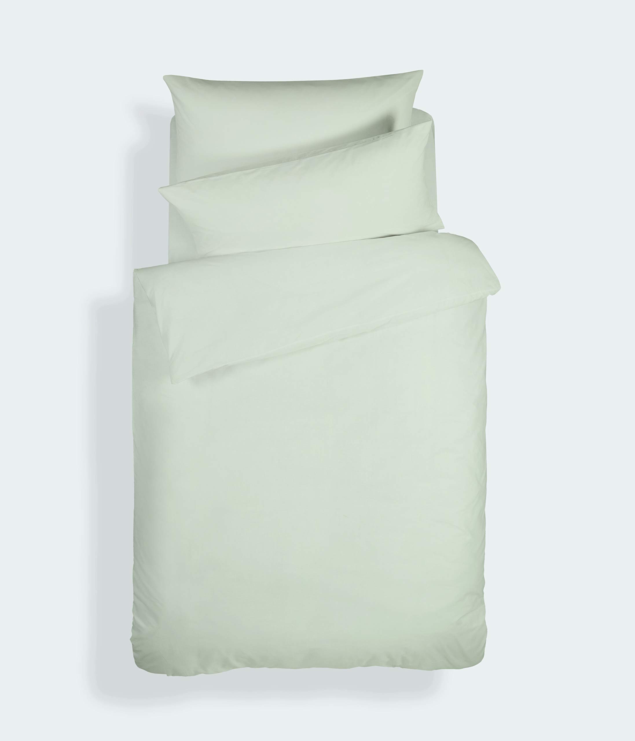 Bianca Plain Dyed Light Green Duvet Cover Set for 90 cm Beds 100% Cotton Percale