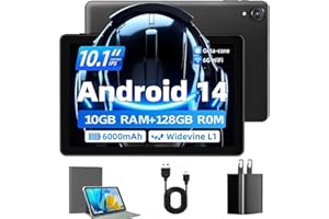 Rebecco Android 14 Tablet 10 Inch 10GB +128GB Octa Core,Gaming Tablet with OTG Transmission and Wi-Fi 6G 6000mAh, 8+5MP Dual 