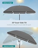 SONGMICS 1.8m Parasol Garden Umbrella UPF 50+ 30° Tilt Height Adjustable view 3