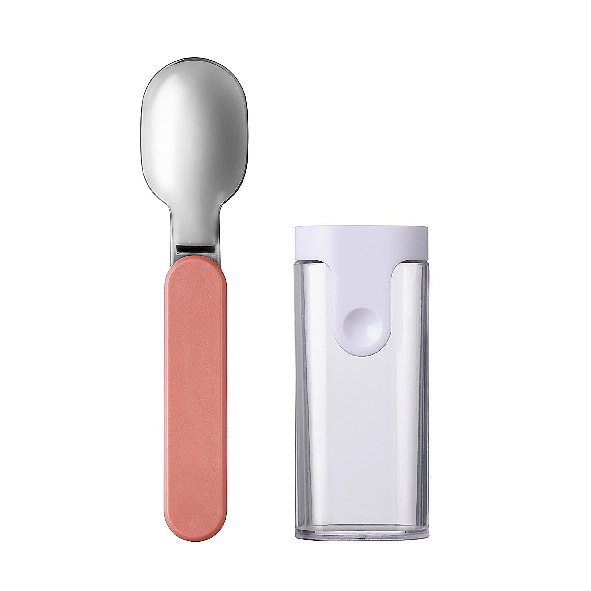 Mepal – Folding Spoon Ellipse – Reusable Spoon to Go – Foldable Spoon for Yoghurt Cup – Cutlery for Travel - Including Storage Case – Stainless Steel - Vivid Mauve