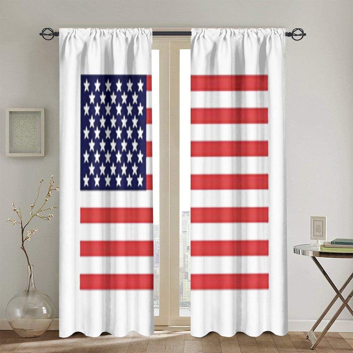 AMY FISHERddd American Flag Curtains 2 Panels 52 X 72 in