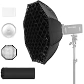 Godox AD-S7 48cm/18.9inch Softbox for Godox AD200 AD200Pro AD200Pro II AD360II, Quick Set up Release Soft Box with Grid Diffuser Carry Bag