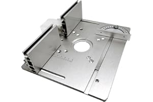Yechiry Aluminum Alloy Router Table Insert Plate, Woodworking Benches Insert Plate with 180 Rotatable Sliding Ruler & Sliding