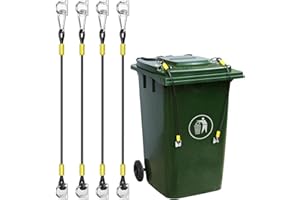 BangBoom 4 Pieces Bear Proof Trash Can Lid Lock with Accessories, Universal Outdoor Garbage Can Locks for Animals, Stainless 