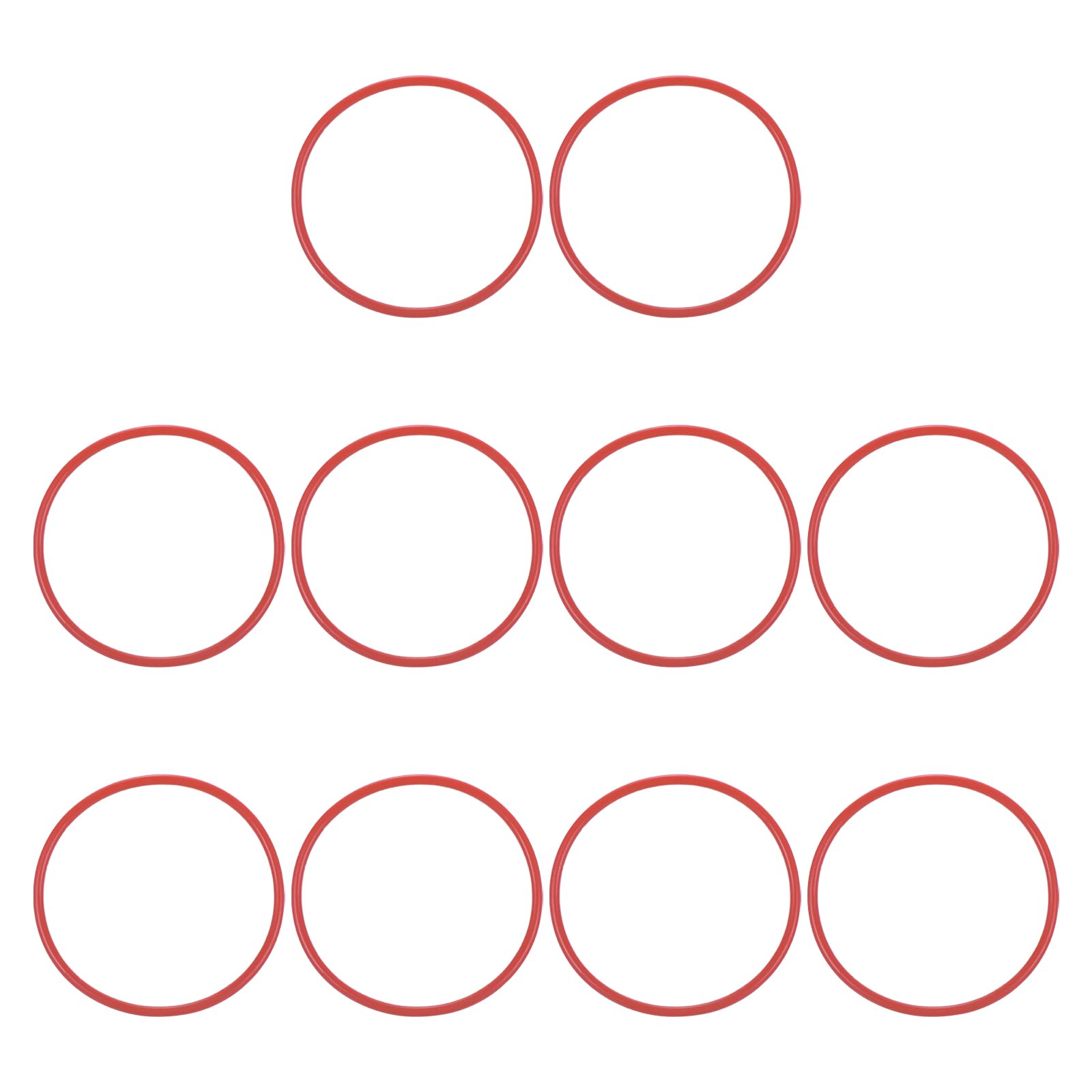 PATIKIL Silicone O-Ring 72mm OD 66mm ID 3mm Width, 10Pcs Metric VMQ Sealing Gasket Replacement for Plumbing Compressor Valves Repair, Red